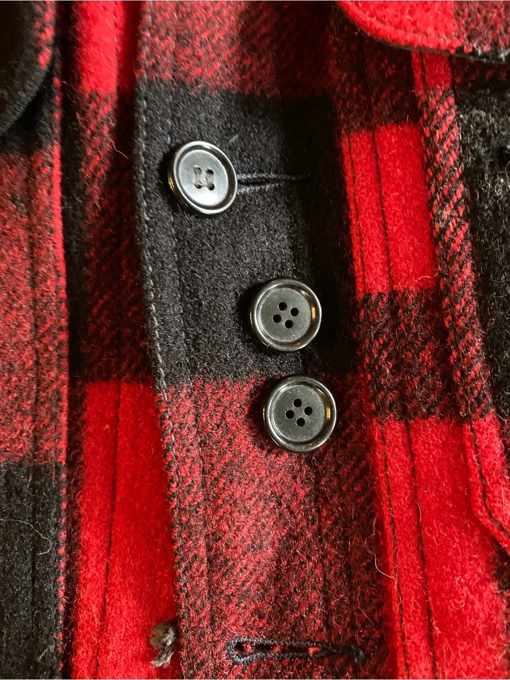 Vintage Filson Red and Black Buffalo Plaid Wool Jacket